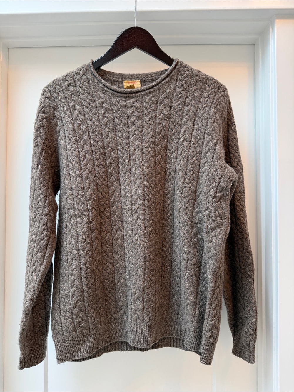 Wool cable knit sweater